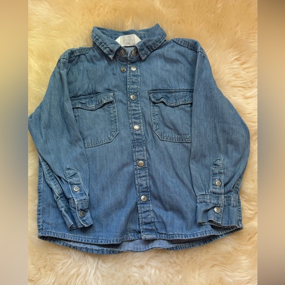 H&M DENIM CHAMBRAY SHIRT - Picture 1 of 1